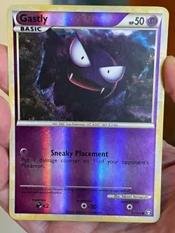 POKEMON GASTLY 63/102 UNCOMMON REVERSE HOLOFOIL TRIUMPHANT MP CARD - Image 1
