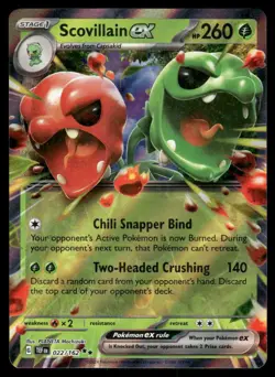 Pokemon Cards Scovillain ex 022/162 Temporal Forces Double Rare NM - Image 1