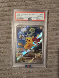 PSA 10 Pikachu 001/SV-P Promo Pokemon Card Japanese SV Pre-Order - Image 1