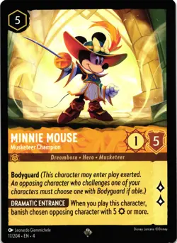 Disney Lorcana Minnie Mouse - Musketeer Champion Card Regular Super Rare - Image 1