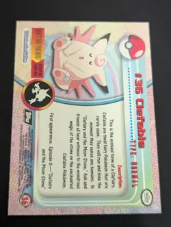 Topps Pokemon TCG Clefable #36 Black Logo TV Animation Edition Vintage Card NM - Image 2