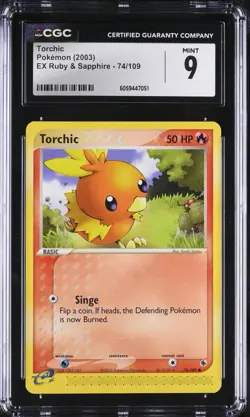 CGC 9 Torchic 74/109 EX Ruby & Sapphire 2003 Pokemon Card - Image 1