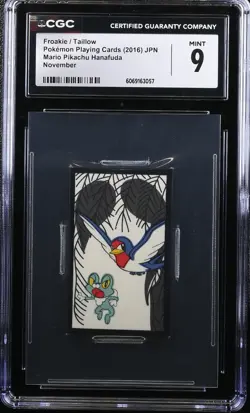 CGC 9 Froakie / Taillow November Mario Pikachu Hanfuda 2016 Pokemon Playing Card - Image 1