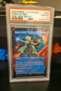 PSA 10 BORDERLESS Force of Will - Double Masters (Magic/MTG) Mint BOX TOPPER - Image 1