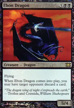 MTG Magic - Ebon Dragon - From the Vault: Dragons - Rare - Foil Near Mint - Image 1