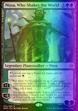 MTG Nissa, Who Shakes the World (169p/175) War of the Spark Promos LP FOIL - Image 1