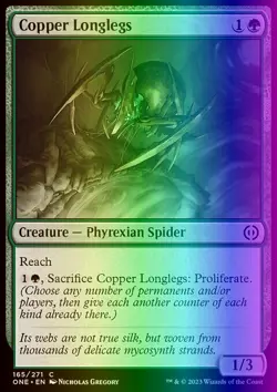 MTG Copper Longlegs (165/530) Phyrexia All Will Be One NM FOIL - Image 1