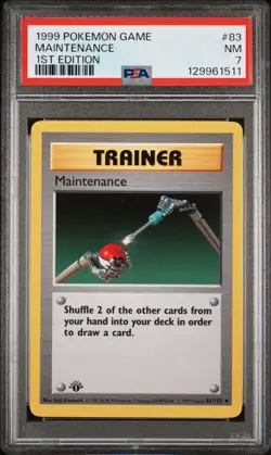 1999 Pokemon Base Basic 1st Edition Maintenance 83 PSA 7 NEAR MINT - Image 1