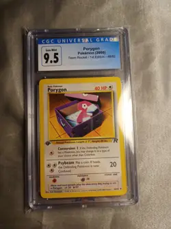 CGC 9.5 2000 Pokemon Team Rocket Porygon 1st Edition 48/82 - Image 1