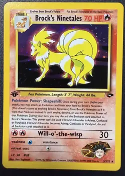 Pokemon TCG Brock's Ninetales Gym Challenge 3/132 Holo Rare 1st Edition English - Image 1