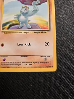 Vintage Pokemon Machop 52/102 Base Set 1999-2000 4th Printing - Image 2