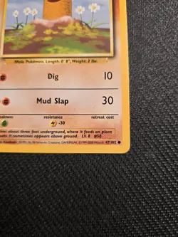 Vintage Pokemon Diglett 47/102 Base Set 1999-2000 4th Printing - Image 2