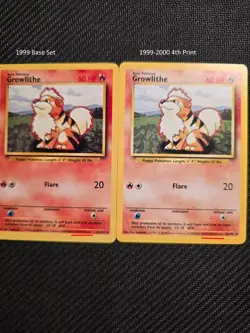 Vintage Pokemon Growlithe 28/102 Base Set 1999-2000 4th Printing - Image 3