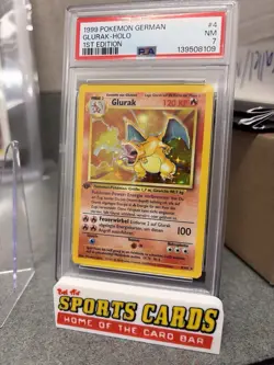 1999 Pokemon German Glurak-Holo 1st First Edition PSA 7 - Charizard 4/102 - Image 1
