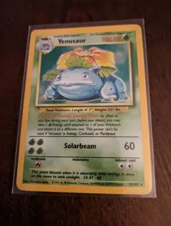 Pokemon TCG Venusaur Base Set 15/102 Holo 1999-2000 NM Front LP Back Unlimited - Image 1