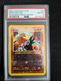 Pokemon TCG Entei Wizards Black Star Promos 34 Holo Promo Promo PSA 8 NM-MT - Image 1