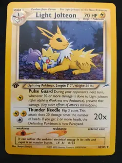 Pokemon Neo Destiny 1st Edition Light Jolteon #48/105 Vintage - LP- - Image 1