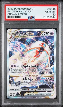 2023 Pokemon SWSH Crown Zenith Deoxys VSTAR Galarian Gallery #GG46/GG70 PSA 10 - Image 1