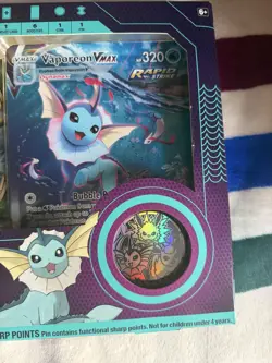 Pokemon Vaporeon VMAX Premium Collection Box Booster Promo Full Art Coin - Image 5
