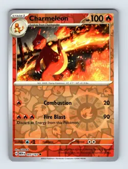 Charmeleon - Scarlet & Violet 151 005/165 - Reverse Holo - Uncommon - NM Pokemon - Image 1