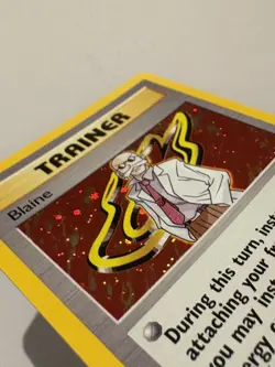 Pokemon Blaine Gym Challenge Trainer 17/132 Holo Rare Wizards Unlimited LP/NM - Image 3