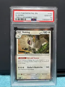 2023 Pokemon Slaking 162/193 PAL EN Triple Wham Tin PSA 10 - Image 1