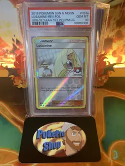 2018 Sun & Moon Ultra Prism Lusamine 153a/156 Pokemon League 1st Place - PSA 10 - Image 1