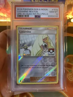2018 Sun & Moon Ultra Prism Lusamine 153a/156 Pokemon League 1st Place - PSA 10 - Image 2