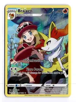 Braixen TG01/TG30 Silver Tempest Trainer Gallery Holo Ultra Rare Pokemon LP+ - Image 1