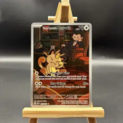 Pokemon Team Rocket's Meowth 203/182 Destined Rivals Illustration Rare NM - Image 1