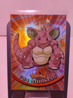 Pokemon TV Animation Edition #34 Nidoking Foil Holo Topps Black Label NM - Image 1
