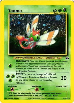 Pokemon TCG Yanma Neo Discovery 17/75 Holo Unlimited DMG - Image 1
