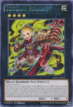 Yugioh! LP Zoodiac Boarbow - RATE-EN054 - Rare - 1st Edition Lightly Played, Eng - Image 1