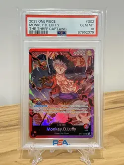 2023 One Piece Monkey D. Luffy #ST10-002 Foil The Three Captains PSA 10 GEM MINT - Image 1