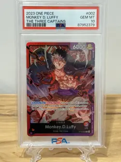 2023 One Piece Monkey D. Luffy #ST10-002 Foil The Three Captains PSA 10 GEM MINT - Image 4