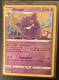 Pokemon TCG Sword & Shield Gengar Holo Black Star Promo Card SWSH052 NM - Image 1