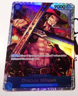 One Piece Card Game Carte Super Rare Holo Dracule Mihawk OP01-070 English Mint - Image 1