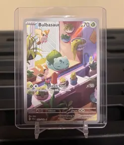 Pokemon TCG Bulbasaur Stellar Crown Illustration Rare Holo Card 143/142 - Image 1