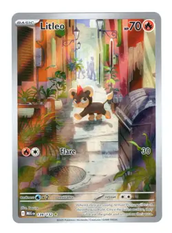 Litleo 139/132 Mega Evolution Holo Illustration Rare Pokemon Card NM - Image 1