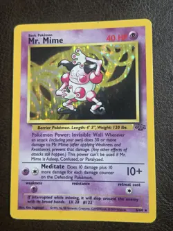 Mr. Mime 06/64 Jungle Holo Pokemon Card Vintage - Image 1