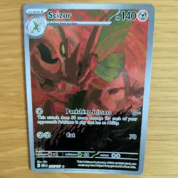 SCIZOR 205/197 POKEMON CARD (OBSIDIAN FLAMES SET) FULL ART HOLO - Image 1
