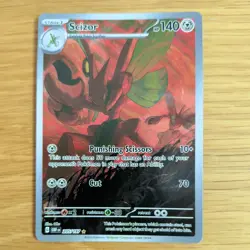 SCIZOR 205/197 POKEMON CARD (OBSIDIAN FLAMES SET) FULL ART HOLO - Image 2