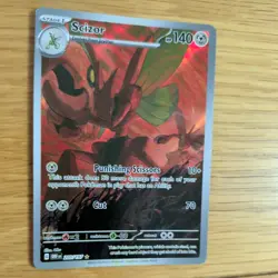 SCIZOR 205/197 POKEMON CARD (OBSIDIAN FLAMES SET) FULL ART HOLO - Image 3