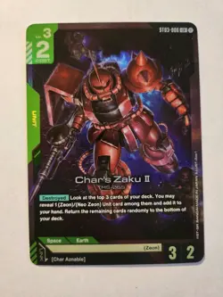 Char's Zaku II - ST03-006 LR - Zeon's Rush Starter Deck - Gundam Card Game - NM - Image 1
