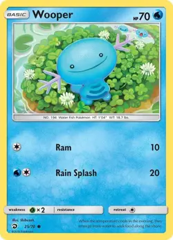 Wooper 25/70 NM: Pokemon SM Dragon Majesty Cute Card Near MInt - Image 1