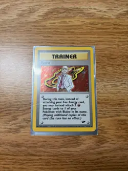 Blaine 17/132 Gym Challenge 2000 Swirl Holo Rare Pokemon Card TCG - Image 1