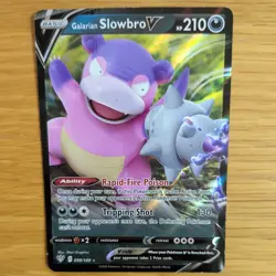 GALARIAN SLOWBRO V 099/189 POKEMON CARD (DARKNESS ABLAZE SET) HALF ART HOLO - Image 1