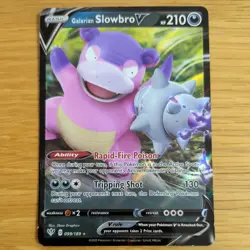 GALARIAN SLOWBRO V 099/189 POKEMON CARD (DARKNESS ABLAZE SET) HALF ART HOLO - Image 2
