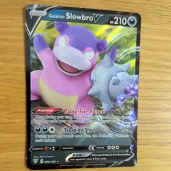 GALARIAN SLOWBRO V 099/189 POKEMON CARD (DARKNESS ABLAZE SET) HALF ART HOLO - Image 3