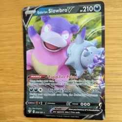 GALARIAN SLOWBRO V 099/189 POKEMON CARD (DARKNESS ABLAZE SET) HALF ART HOLO - Image 4
